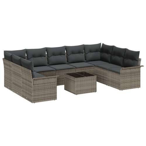 9-dijelni set sofa za vrt s jastučićima crni poli ratan Cijena