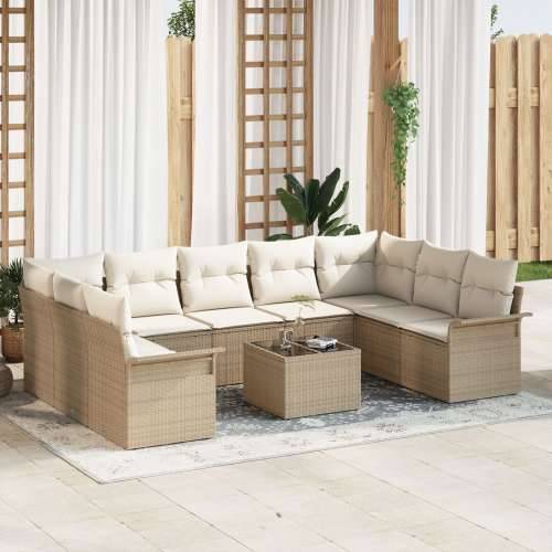 Set od 10 komada vrtnih sofa s jastučićima smeđi poli ratan Cijena