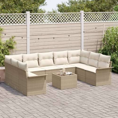 Set od 10 komada vrtnih sofa s jastučićima smeđi poli ratan Cijena