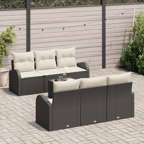 7-dijelni vrtni sofa set sa jastucom crni poli ratan Cijena