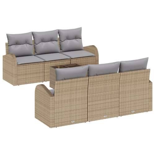 set od 7 dijelova vrtnih sofa s jastučićima bež poli rattan Cijena