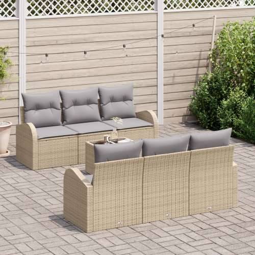 set od 7 dijelova vrtnih sofa s jastučićima bež poli rattan Cijena