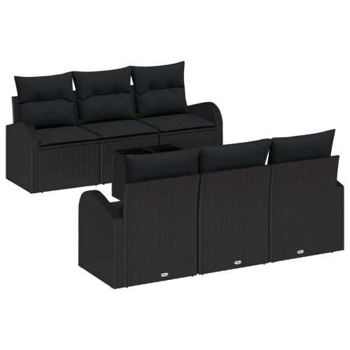 Vrtna garnitura - 7-dijelni set vrtnih sofa s Jastučićima Crni Poli Ratan Cijena