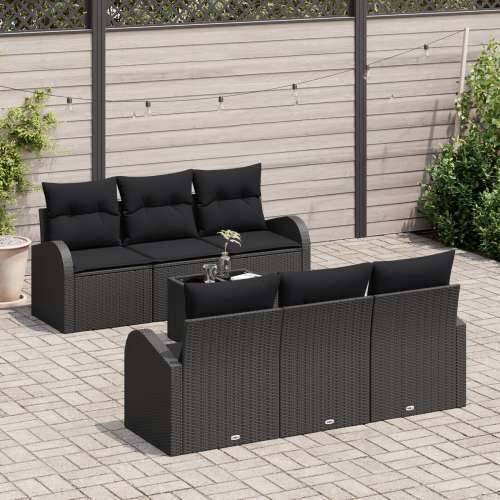 Vrtna garnitura - 7-dijelni set vrtnih sofa s Jastučićima Crni Poli Ratan Cijena