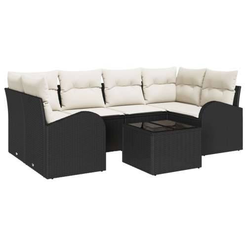 7-dijelni Vrtni Sofa Set s Jastučićima Crni Poliratan Cijena