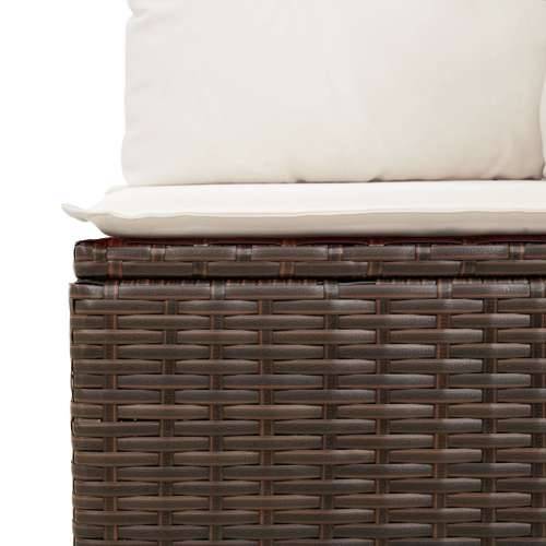 set od 8 vrtnih sofa s jastučićima smeđi poli ratan Cijena