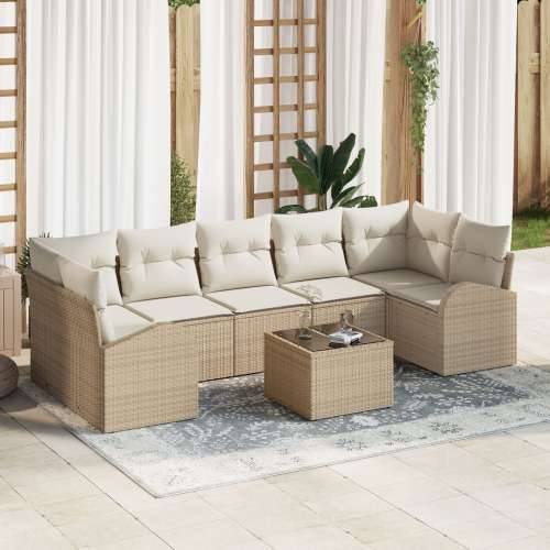 Set vrtnih sofa s jastučićima Bež Poli Ratan Cijena