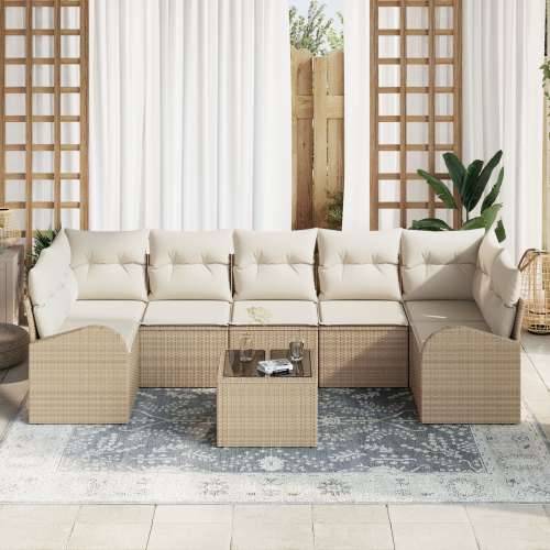 Set vrtnih sofa s jastučićima Bež Poli Ratan Cijena