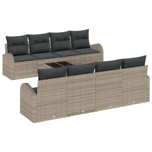 9 komada set vrtnih sofa s jastučićima Siva Poly Rattan Cijena