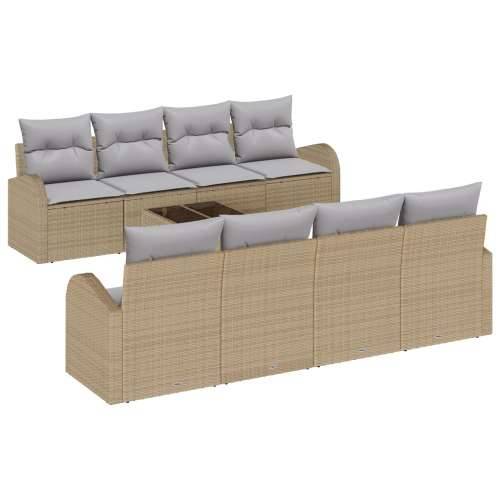 9-dijelni vrtni sofa set s jastučićima bež poli ratan Cijena