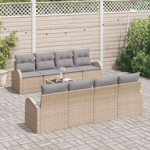 9-dijelni vrtni sofa set s jastučićima bež poli ratan Cijena