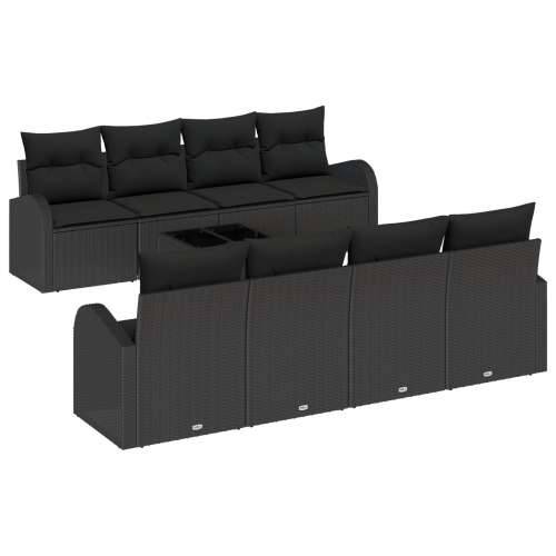 9 Komadni Vrtni Sofa Set s Jastučićima Crni Poli Ratan Cijena
