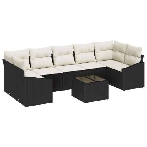 8-dijelni vrtni sofa set s jastučićima crna poliratan Cijena