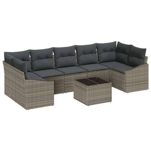 Vrtna garnitura - 8-dijelni set vrtnih sofa s jastučićima sivi poli ratan Cijena