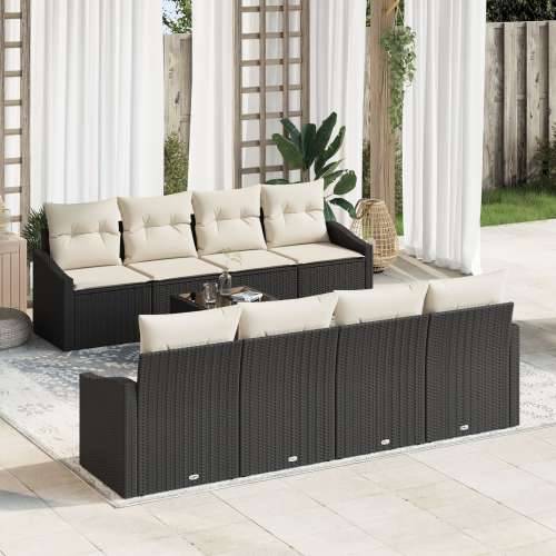 Set Vrtnih Sofa s Jastučićima Crni Poli Ratan Cijena