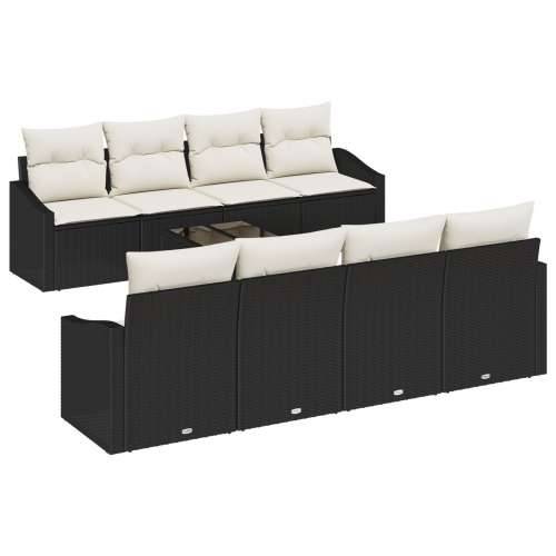 Set Vrtnih Sofa s Jastučićima Crni Poli Ratan Cijena
