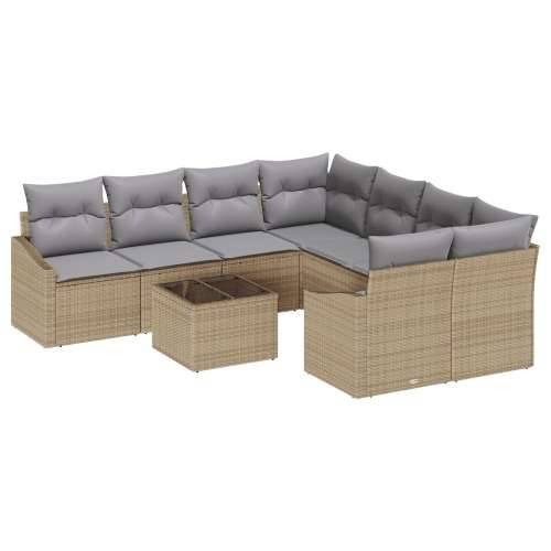 9 djelova vrtni sofa set s jastucima bež poli ratan Cijena