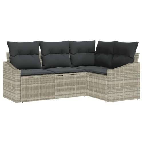4 komada vrtni sofa set s jastučićima svijetlo siva poli ratan Cijena