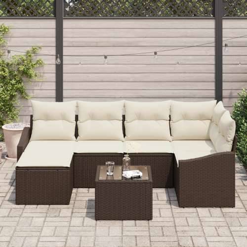 set od 6 dijelova vrtnih sofa s jastučićima sivo poli ratan Cijena