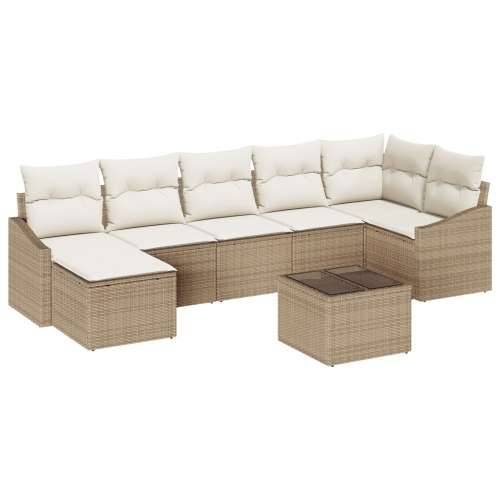 8 komada vrtni kauč set (vrtna garnitura) s jastučićima smeđi Poly Rattan Cijena