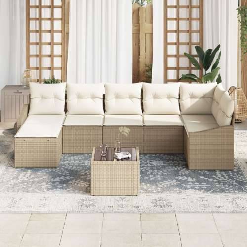 8 komada vrtni kauč set (vrtna garnitura) s jastučićima smeđi Poly Rattan Cijena