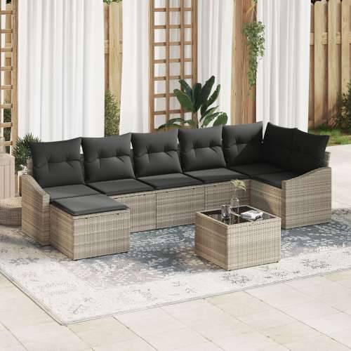 set vrtnih sofa s jastučićima siva Poly Rattan Cijena