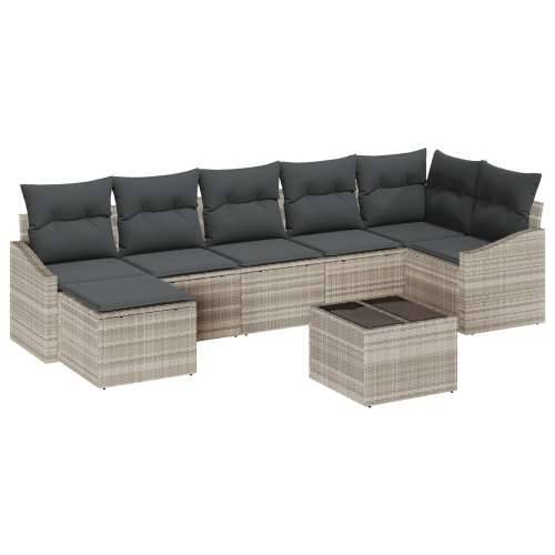 set vrtnih sofa s jastučićima siva Poly Rattan Cijena