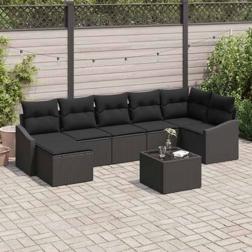 8-dijelni vrtni sofa set s jastucima bež poli ratan Cijena