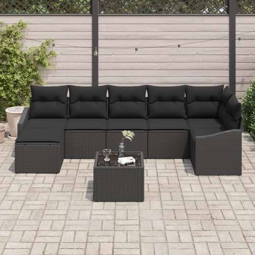 8-dijelni vrtni sofa set s jastucima bež poli ratan Cijena