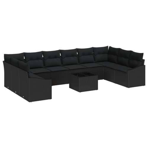 Vrtna garnitura - 11-dijelni set vrtnih sofa s jastučićima bež poli ratana Cijena