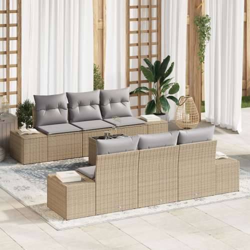 set vrtnih sofa s jastučićima od 7 dijelova Bež Poli ratan Cijena