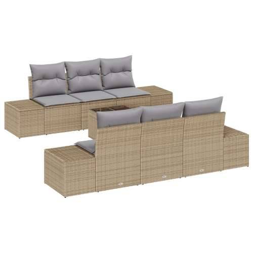 set vrtnih sofa s jastučićima od 7 dijelova Bež Poli ratan Cijena
