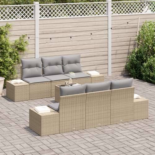 set vrtnih sofa s jastučićima od 7 dijelova Bež Poli ratan Cijena