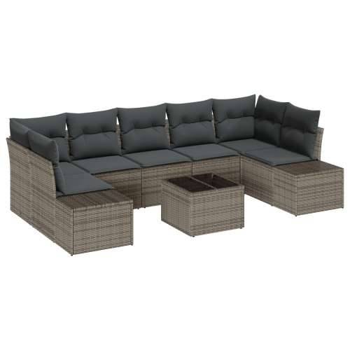 8 Komadni Vrtni Sofa Set s Jastučima Siva Poli Ratan Cijena