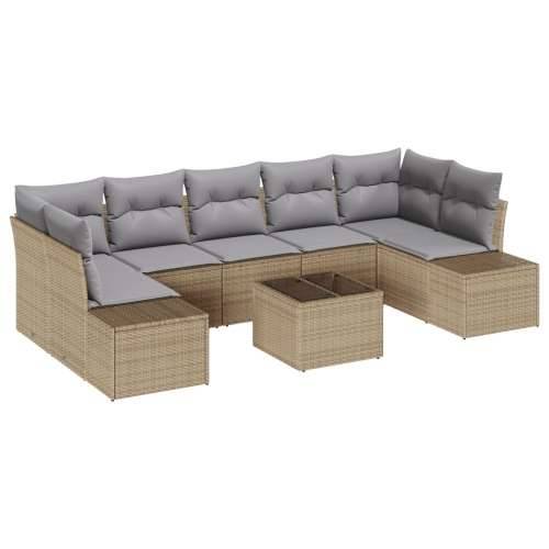 Vrtna garnitura - 8-dijelni set vrtnih sofa s jastučićima bež poli ratan Cijena