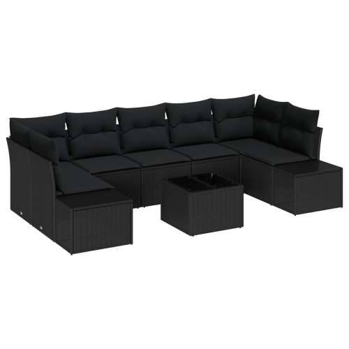8 Komplet Vrtnih Sofa sa Jastucima Crni Poli Ratan Cijena