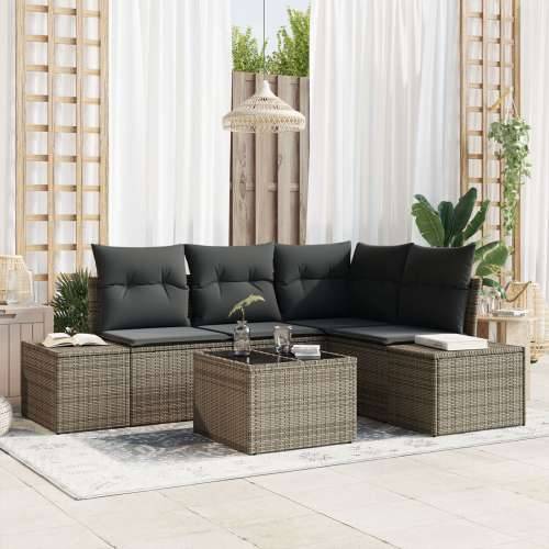 4 Dijelni Vrtni Sofa Set s Jastučićima Siva Poli Ratan Cijena