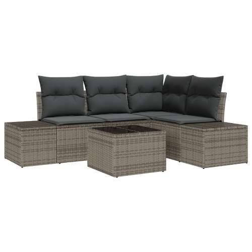 4 Dijelni Vrtni Sofa Set s Jastučićima Siva Poli Ratan Cijena