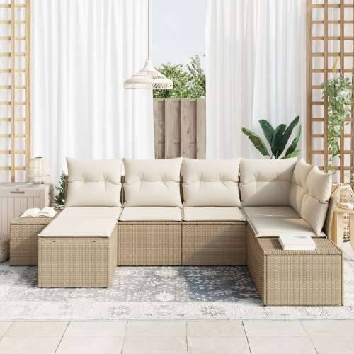 Set vrtnih sofa s jastučićima - Bež poli ratan Cijena