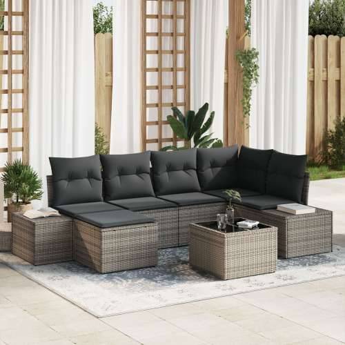 6-dijelni vrtni sofa set s jastuком crni poli ratan Cijena