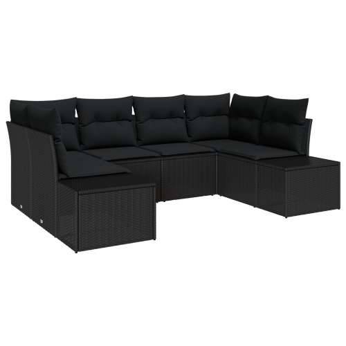 set od 6 komada vrtnih kauča s jastučićima crni poli rattan Cijena