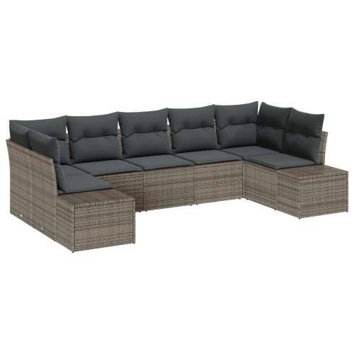 Vrtna garnitura - 7-dijelni set vrtnih sofa s Jastučićima Siva Poli Ratan Cijena