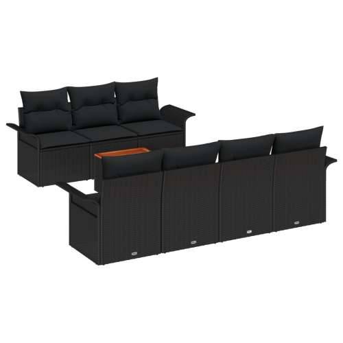 set vrtnih sofa s jastučićima crni poliratan akacija Cijena