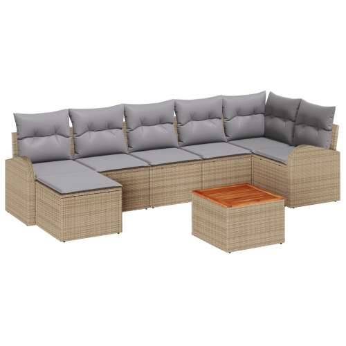 set vrtnih sofa s jastucima Bež Poli ratan Cijena