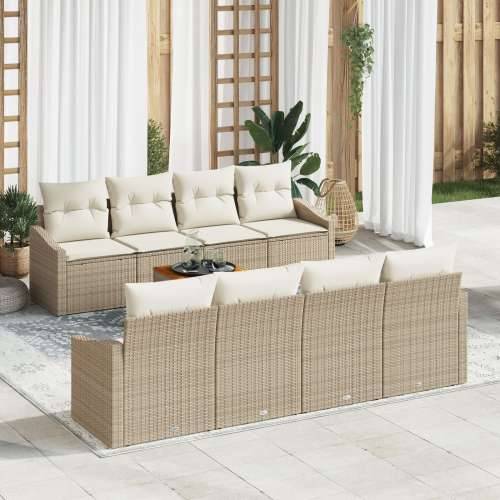 set od 9 komada vrtnih sofa s jastučićima bež poli ratan akacija Cijena
