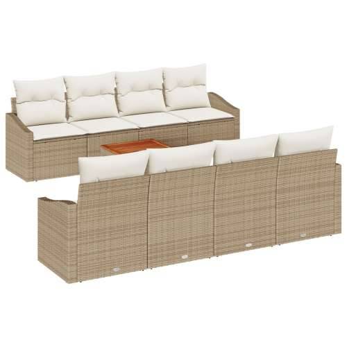 set od 9 komada vrtnih sofa s jastučićima bež poli ratan akacija Cijena