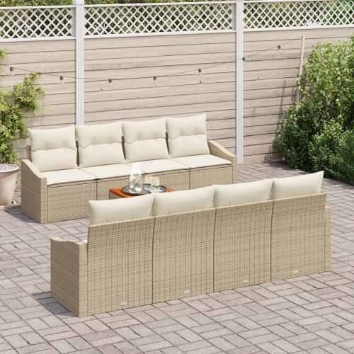 set od 9 komada vrtnih sofa s jastučićima bež poli ratan akacija Cijena