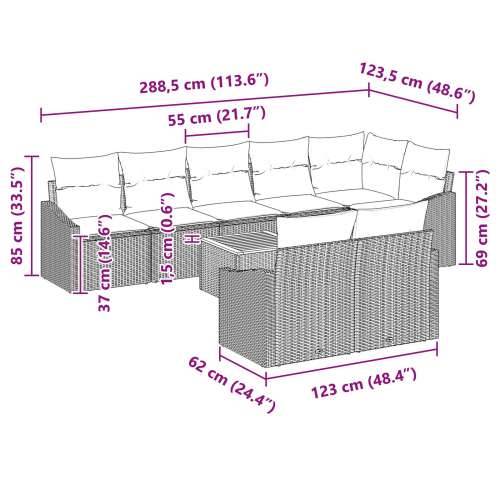 set vrtnih sofa s jastučićima Crna Poliratan Akacija Cijena
