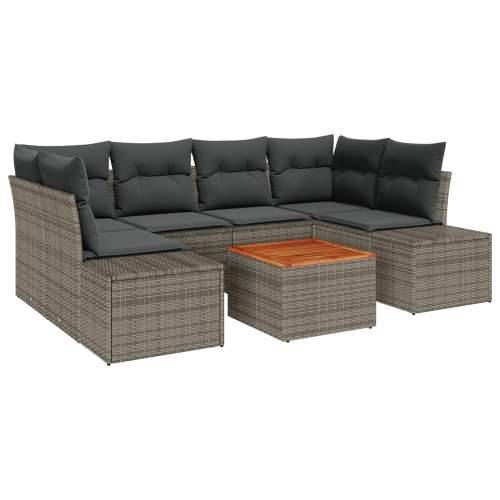 7-dijelni vrtni sofa set s jastučićima Siva Poli ratan Akacija Cijena