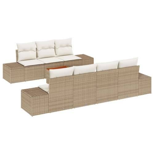 set od 8 komada vrtne sofe s jastučićima Bež poly ratan Acacia Cijena